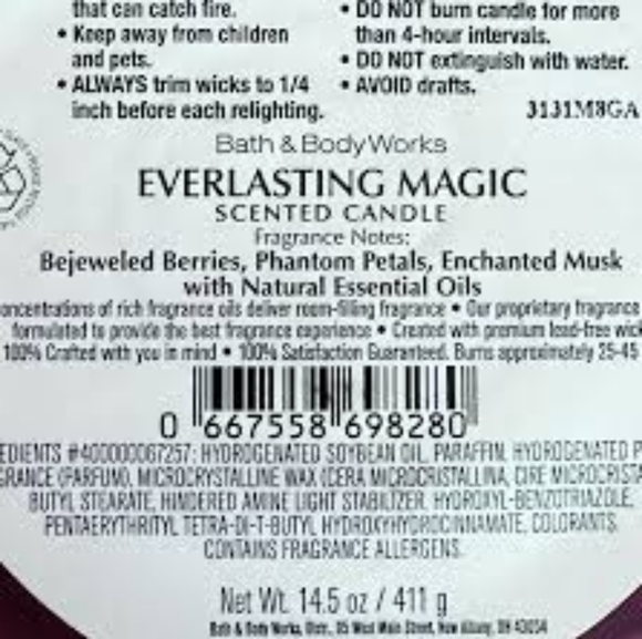 Bath & Body Works Everlasting Magic 3 Wick Candle - Picture 2 of 4